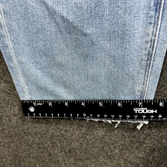 American Eagle Mom Jeans Women's 18 34W Blue Light Distressed Super High Rise - Picture 6 of 13